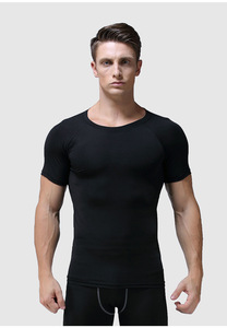 Commercio all'ingrosso Dryfit Athletic Running abbigliamento sportivo compressione palestra abbigliamento <span class=keywords><strong>Fitness</strong></span> muscolare da <span class=keywords><strong>uomo</strong></span> maglietta in fibra di bambù magliette - Product Image 3