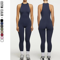 Vêtements pour femmes Cross-border Full Length Yoga Suit Running Sports Sleeveless Back Zipper Bodys Collants pour femmes Jumpsuit