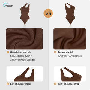 <span class=keywords><strong>Body</strong></span> modellante senza cuciture alla moda Trimmer da donna con trenino elastico in maglia <span class=keywords><strong>monospalla</strong></span> di nuovo Design - Product Image 3