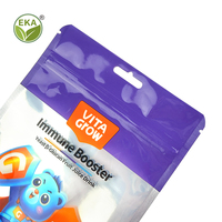 Sacs plats en plastique refermables avec fermeture éclair, finition brillante, impression personnalisée, aluminiumisé, pour emballage alimentaire