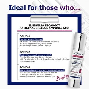 Elensilia Escargot Serum con Smart Spicule CICA Complex Gel Leggero e ad Assorbimento Rapido 50ml Skincare Coreano Step 1 - Product Image 4