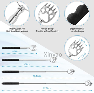 Custom Logo Long Handle Simple Metal &amp; Rubber Telescoping Extendable <strong>Back</strong> <strong>Scratcher</strong> Relieve Itching Tool Home Use - Product Image 2