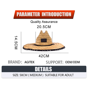 Chapeau de cowboy unisexe en paille rayée marron pour l'été, la pêche en mer et la pêche à la ligne, imperméable, pour la pêche à la <span class=keywords><strong>carpe</strong></span> et les sports de plein air - Product Image 3