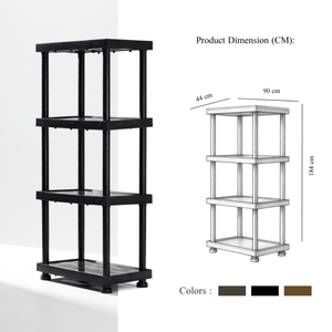Étagère de rangement en plastique empilable traditionnelle à 3 niveaux avec une construction robuste et durable, facile à installer pour la maison, la cuisine, l'entrepôt - Product Image 3