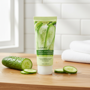ANJO Cosméticos Coreanos, Crema Limpiadora Facial Diaria con Pepino y Queratina, Antiarrugas, Elimina Células Muertas de la Piel, 100ml - Product Image 3