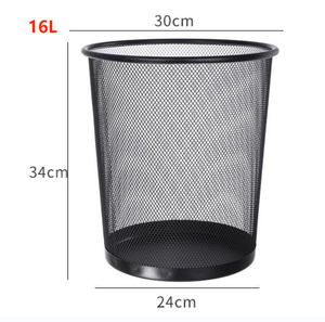 Poubelle à déchets en fil métallique ronde noire de bureau économique de 16 L, meilleure poubelle à déchets en maille d'intérieur de 4 gallons sans couvercle - Product Image 1