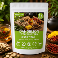 Tisane de Pissenlit, Chrysanthème et Baies de Goji 12g x 12 Sachets – Détox Hépatique et Soin des Yeux – Mélange de 7 Herbes Naturelles Sans Caféine – OEM