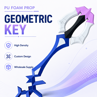 Pedang Prop Cosplay Dewasa Busa PU Geometris OEM, Busa Poliuretan Kepadatan Tinggi, Prop Panggung Fantasi, Warna Kustom Tersedia