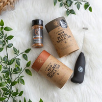 Boîte cylindrique en papier kraft 100% recyclable avec logo personnalisé imprimé, qualité alimentaire, pour thé, cardamome, épices