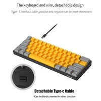 Clavier de jeu mécanique IBLANCOD K61 avec touches de couleur mixte rouge/bleu, axe bleu, rétroéclairage bleu pour ordinateur