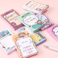 Bloc-notes adhésifs portables mignons de dessin animé en gros, logo personnalisé, design créatif, adhésif de qualité supérieure, fournitures de bureau et scolaires en vrac