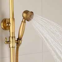 Système de douche pluie mural en laiton pour salle de bain, ensemble mitigeur bain et douche antique