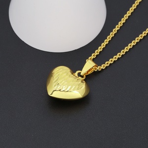 Collier pendentif en forme de cœur en laiton plaqué or 24 carats pour enfants JXX - Product Image 3