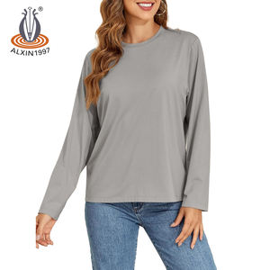 Camicia da <span class=keywords><strong>donna</strong></span> con Alxin in maglia aderente a costine elasticizzata Basic top a maniche lunghe <span class=keywords><strong>camicette</strong></span> traspiranti a strati semplici <span class=keywords><strong>Online</strong></span> - Product Image 6