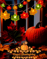 Guirlande lumineuse LED en forme de feuille d'érable pour la décoration d'automne, lumières 3D en forme de feuille d'érable pour Thanksgiving, éclairage décoratif pour fête, véranda et fêtes