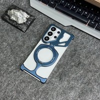 Étui de protection magnétique anti-chute rotatif à 360° en métal de luxe pour hommes, étui professionnel pour Samsung S26 Ultra S25u