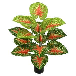 Plante artificielle de haute qualité, écologique, 18 têtes, 75 cm, palmier Alocasia, feuille de taro en plastique, <span class=keywords><strong>buisson</strong></span>, arbre, herbe pour la décoration intérieure de la maison et des magasins - Product Image 3