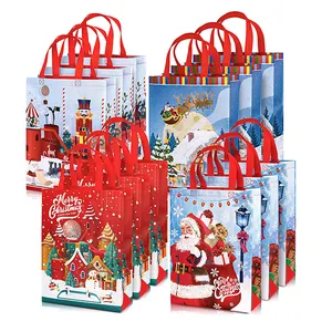 YASEN borse natalizie personalizzate in tessuto Non tessuto grandi borse con manici sacchetti della spesa Non tessuti riutilizzabili regalo impermeabile di natale