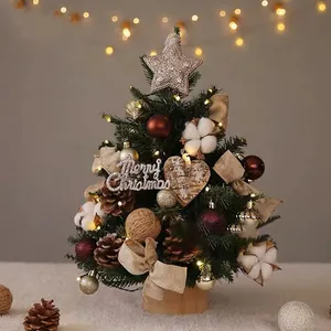 Decoração para árvore de natal, enfeite de mesa colorida para árvore de natal artificial