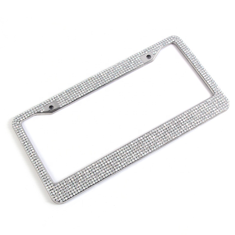 Акриловая Алмазная рамка для номерного знака в европейском и американском стиле, цветная серия, рамка для номерного знака из нержавеющей стали с алмазами
