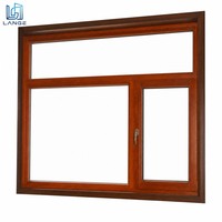 LANGE Premium Aesthetic Aluminum Clad Timber Window Aluminum Wood Casement Window Energy Efficient Low-E Glass for Home
