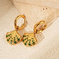 Boucles d'oreilles pendantes en forme de coquillage scintillant plaqué or 18 carats, fabrication OEM personnalisée
