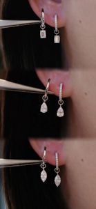 Xinfly 18K Gold <b>Huggie</b> Hoop Earrings 1.00ct Cultivated Diamond Classic Cute for Kids Wedding Party Religious Gift - Product Image 5