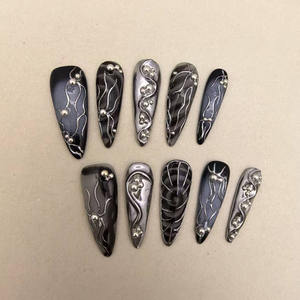 Faux ongles longs et pointus à presser, très populaires en Europe et en Amérique, produits de beauté, styles personnalisés disponibles - Product Image 1