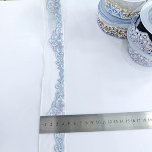 <strong>Wave</strong> <strong>Lace</strong> Net Gauze Embroidery Wrapped Edge <strong>Sequins</strong> <strong>Lace</strong> for Curtain Dress - Product Image 6