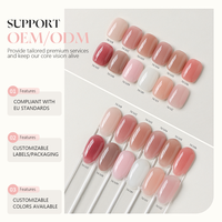 Vinimay Nail Art Supplies – Gel à ongles nude 15 ml, gelée translucide, kit de vernis 12 couleurs avec nuancier, vernis à ongles en gel personnalisé