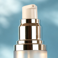 Flacon pompe airless givré 50 ml, finition argent métallisé, sans BPA, pour lotion et sérum, idéal voyage, logo personnalisé