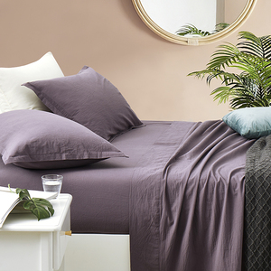 Ensemble de literie en coton confort personnalisé 4 pièces 100% certifié 300T Queen & King tailles draps cousus marron en gros - Product Image 4