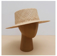 Sombrero de Rafia 100% Natural Tejido a Mano, Estilo Panamá, Unisex, Ajustable, Protección Solar para Playa y Verano, Venta al Por Mayor