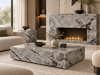 Dalles de marbre Silver Roots avec des veines enchevêtrées pour îlots de cuisine, murs de douche, tables consoles et panneaux muraux décoratifs
