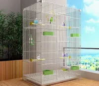 Cage à oiseaux en métal extra large pour perroquet, myna, budgerigar, cockatiel, caille, pigeon, caille bouton, lapin, cage d'élevage pour animaux de compagnie d'intérieur
