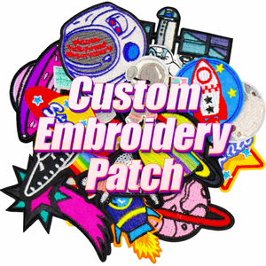 Parches Bordados Personalizados al por Mayor con Logotipo 3D en Chenilla de Color Contrastante, Parches Termoadhesivos y Cosidos para Ropa - Product Image 1