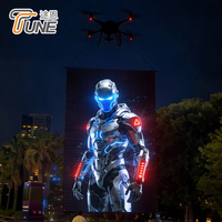 Écran LED pliable en maille pour drone, affichage volant suspendu pour performance visuelle en extérieur