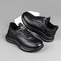 Chaussures habillées décontractées pour hommes en cuir pleine fleur de vachette, semelle épaisse, rehaussantes, couleur unie, respirantes, vente en gros