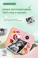 Appareil photo instantané mignon et compact pour enfants, bleu, impression thermique HD 1080P, papier photo inclus, écran 2,4 pouces, <10x