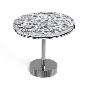 Итальянский дизайнерский роскошный круглый стеклянный столешница из хрустального стекла для мебели для гостиной