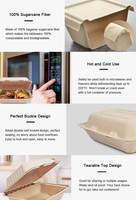 Boîte alimentaire jetable 100 % biodégradable en bagasse de canne à sucre avec couvercle pour aliments