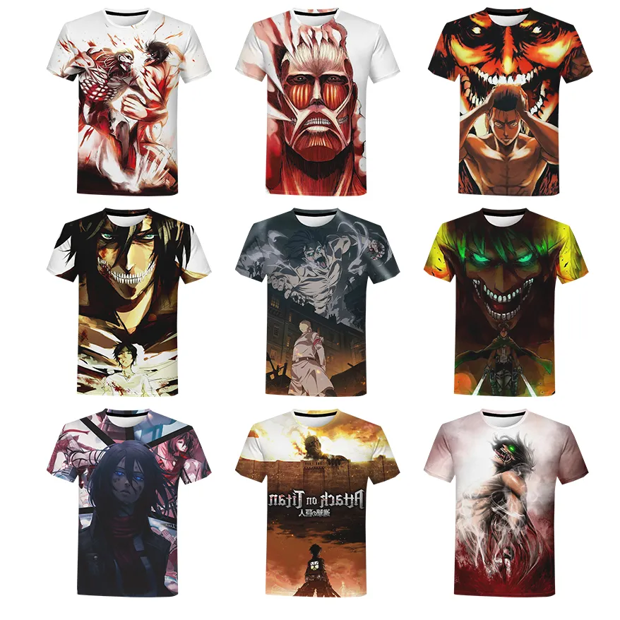 Fashion Attack on 3D Printed for Shirt Men New Summer 3D Printing Shirts From Casual Oversized Short Sleeve Cool Anime Tops