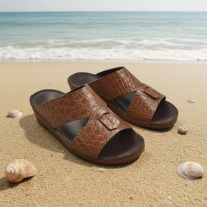 Customized Exotic Leather Men Arabic Sandals Slippers Luxury <b>Shoes</b> Manufacturer Gulf Beach Outdoor Daily Wear Ramadan - Product Image 1