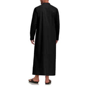 Thobe décontracté pour homme, élégant et confortable, 100 % polyester, haute qualité, infroissable, séchage rapide, couleur foncée - Product Image 6