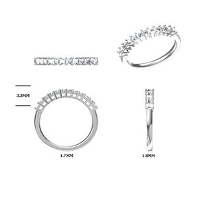 Bijoux de souhaits Bague de fiançailles en moissanite en argent 925 empilable pour femme - Product Image 4
