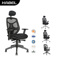 Chaise de bureau ergonomique en maille à dossier haut avec support lombaire, réglable en hauteur, base en acier inoxydable pour personnes corpulentes