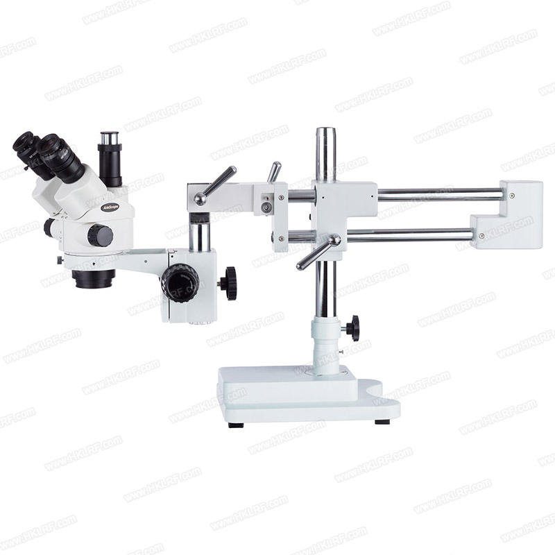 AmScope Heavy-Duty Microscope Boom Stand - Single Arm Black Lab Stand For Stereo Microscopes