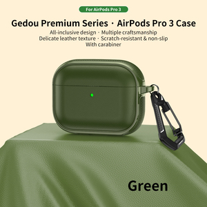 Étui en cuir texturé pour Apple Airpods 123 Pro <span class=keywords><strong>Air</strong></span> Pods 4, housse de protection pour écouteurs Bluetooth, sac anti-perte pour écouteurs - Product Image 4