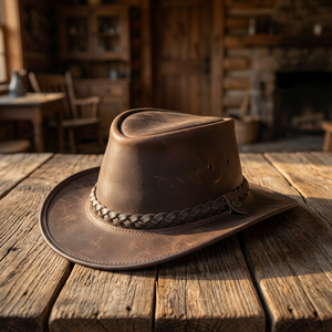 All Seasons Fashion Heavy Duty Genuine Leather Cowboy <b>Hats</b> Caps Custom Logo Printing Adults Unisex Beach Cycling Ready BS - Product Image 1