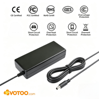 Adaptateur secteur de bureau VOTOO 12V 10A 120W, prise aviation 4 broches 5,5x2,1mm, CE FCC ETL RoHS pour moteur industriel, LED, ordinateur portable